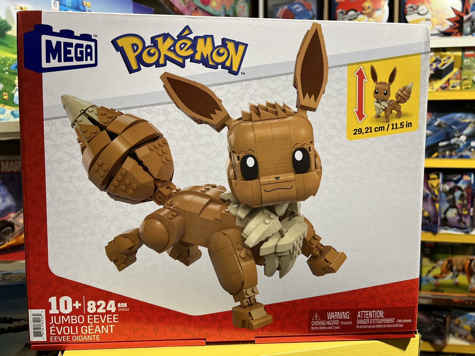 Mattel Pokémon Eevee / Mega/ Costruzioni / Jumbo Eevee/ 824 Pezzi / legopina11