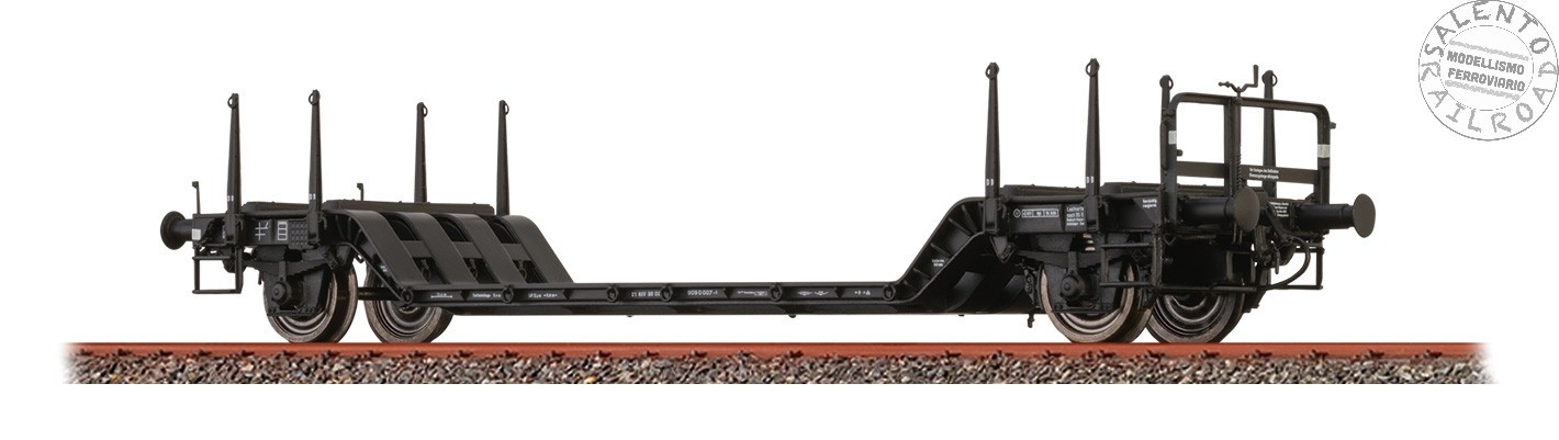 Brawa 50800 H0 1:87 - carro merci DB a piano ribassato Tipo UI631 nero di Epoca