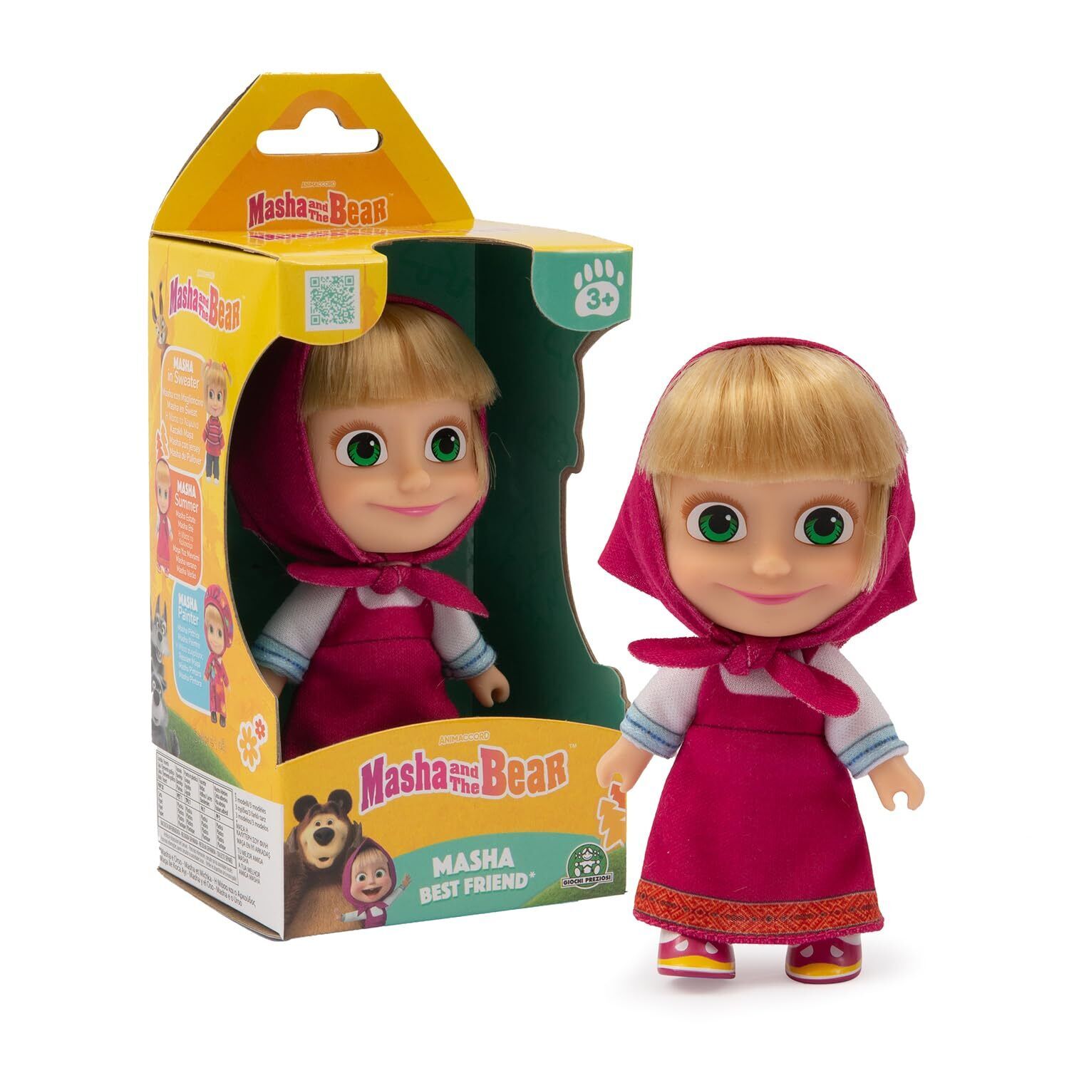 Giochi Preziosi Masha E Orso - Bambola Masha Alta 12 Cm Con Codini Vestito Estiv