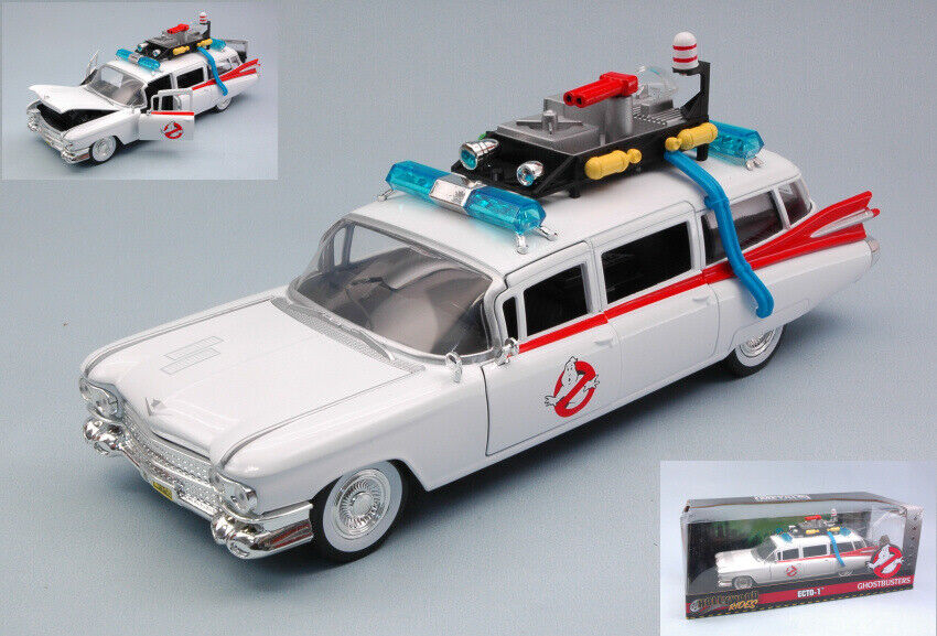 Ghostbusters 1959 Ecto-1 Cadillac Hollywood RIdes Series 1:24 Model JADA TOYS