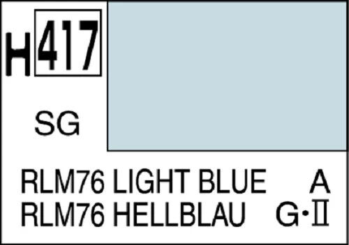 Mr. Hobby Aqueous H417 RLM76 Light Blue Semi-Gloss (10ml) Water Based Acrylic...