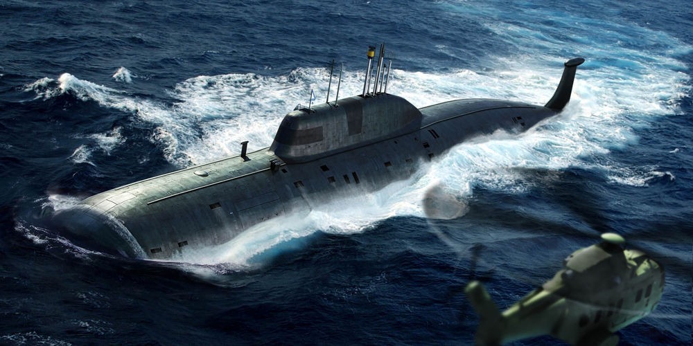 HOBBY BOSS 83525 MODELLO MARINA RUSSA SSN AKULA SUBMARINE 1/350