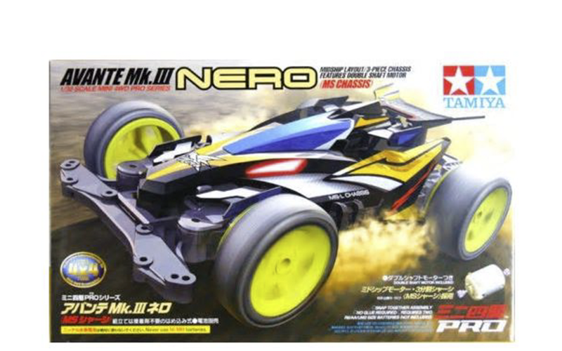 TAMIYA MINI 4WD 4X4 18627 AVANTE Mk III NERO PRO MS CHASSIS 1/32 SCALE KIT