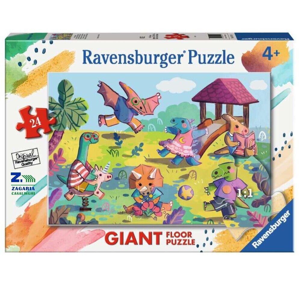 PUZZLE DINOSAURI AL PARCO GIOCHI 24 PZ PER BAMBINI +3 ANNI RAVENSBURGER