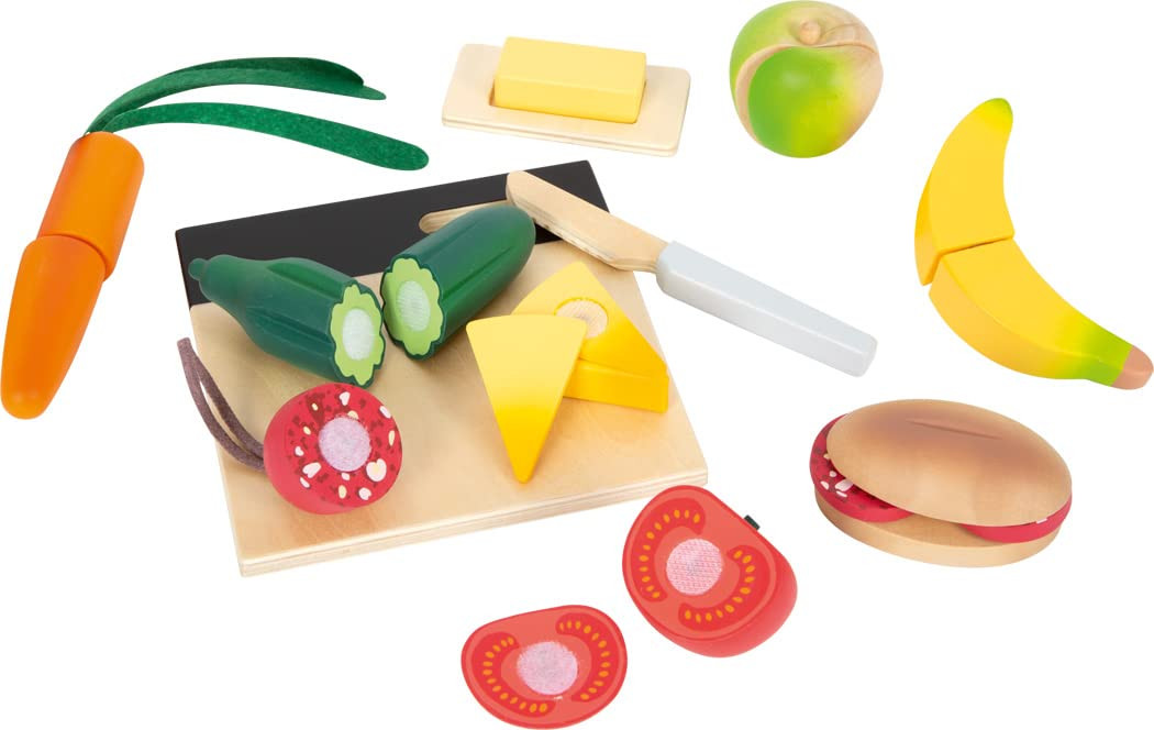 small foot Cuttable Lunch Set "fresh", wood, accessory for play kitchens & store