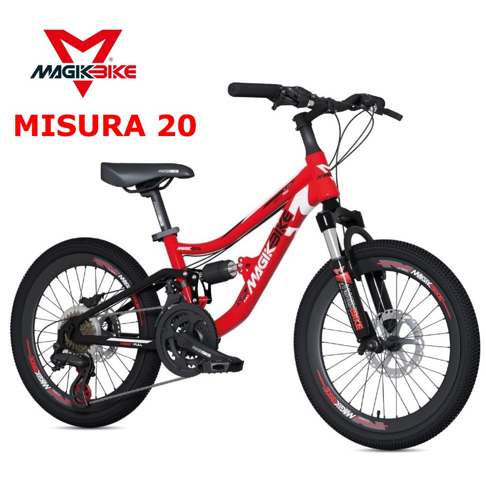 BICI 20 MTB FULL BAMBINO BIKE BICICLETTA PER BAMBIN BIANCA E ROSSA ITA-B137