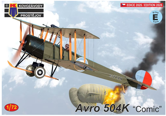Avro 504K Comic 1/72 - KOVOZAVODY PROSTEJOV KPM0494