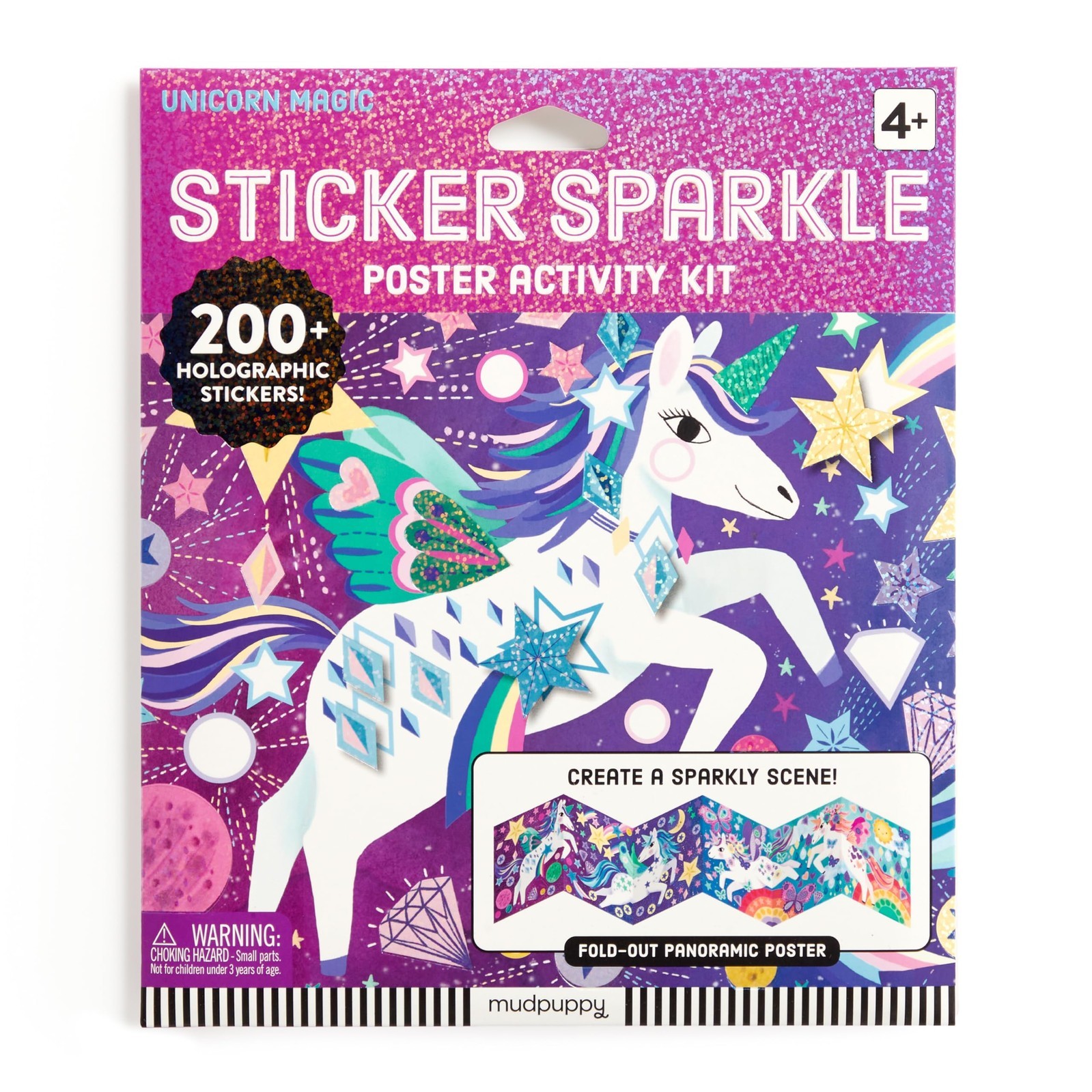Mudpuppy Unicorn Magic – Sticker Sparkle Poster Activity Kit with Illustrations