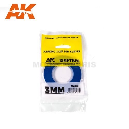 AK AK-9183 Blue masking Tape for curves 3mm
