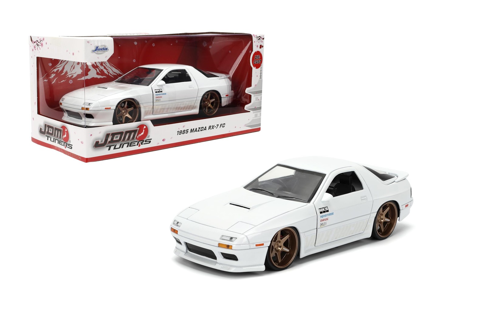 Jada Toys JDM Tuners 1:24 Scale Die-Cast 1985 Mazda RX-7 (FC) Volk Racing, Openi