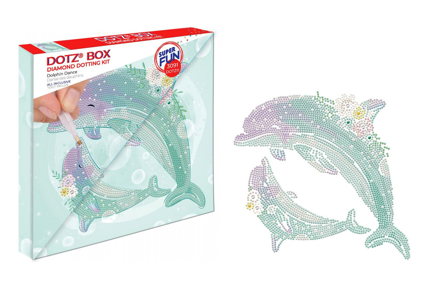 Diamond Dotz Box Famiglia Delfini 28x28