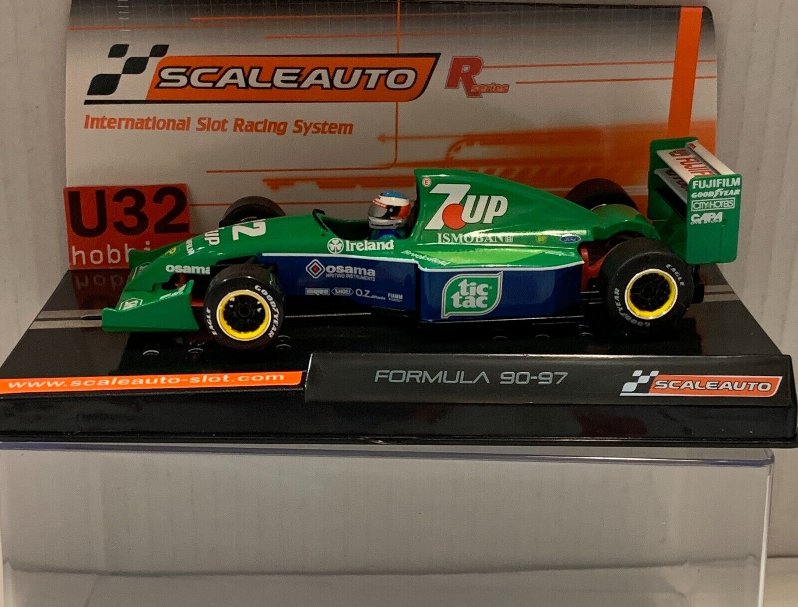 Slot Car Scaleauto SC-6340 Jordan Ford 191 #32 F1 1991 Seven Up M.Schumacher