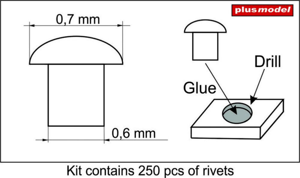 RIVETTI RESINA 0.7MM - PLUSMODEL - PLU461