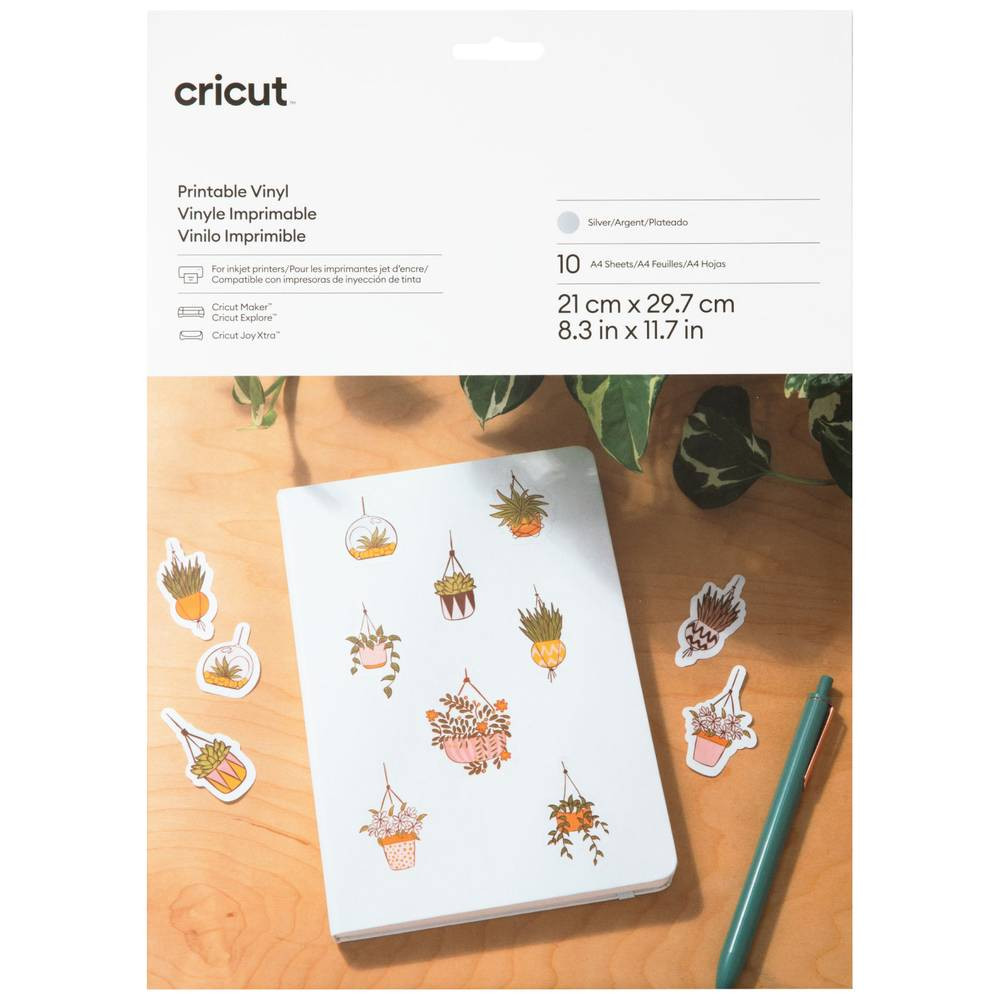 Cricut Printable Vinyl A4 Kit di pellicole Larghezza di taglio 29.7 cm Argento