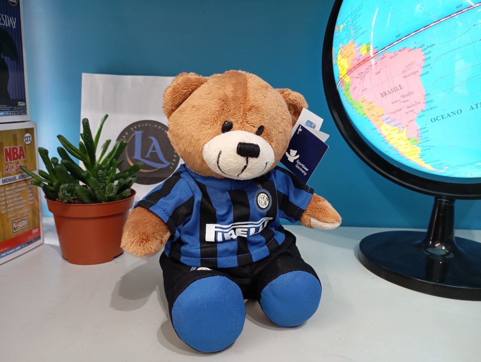 Inter Orsetto Ufficiale Peluche Originale Calcio Nero Blu 24 Cm Pupazzo Teddy