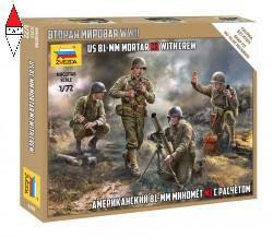 ZVEZDA 1/72 US 81MM MORTAR M1 WITH CREW