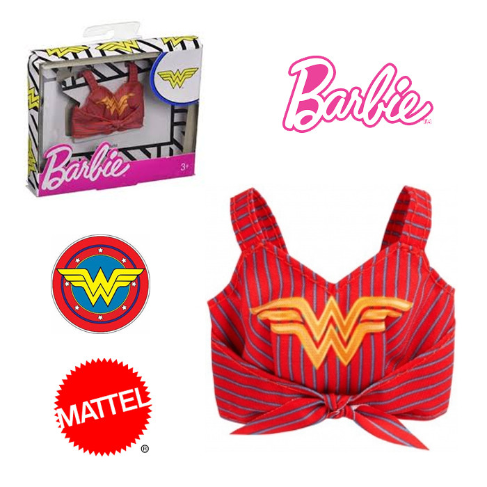 VESTITI DI BARBIE LOOK TOP MAGLIA WONDER WOMAN DC COMIC MATTEL 5010993597260
