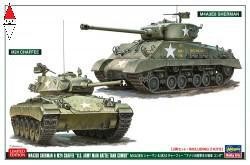 HASEGAWA 1/72  M4A3E8 SHERMAN AND M24 CHAFFEE 2 KITS IN BOX