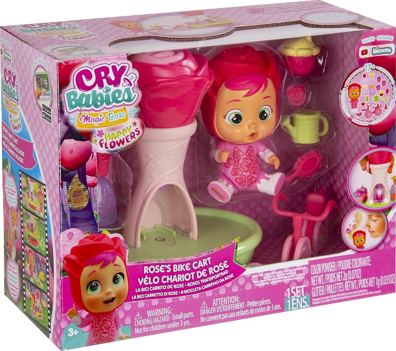 Cry Babies Magic Tears Rose Variety Mini Bambola con 17 Accessori Idea Regalo