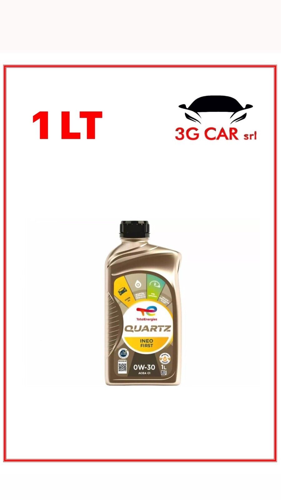 OLIO TOTAL 0W30 QUARTZ INEO FIRST OLIO MOTOR ACEA C1 C2 PSA START & STOP 1 LITRO
