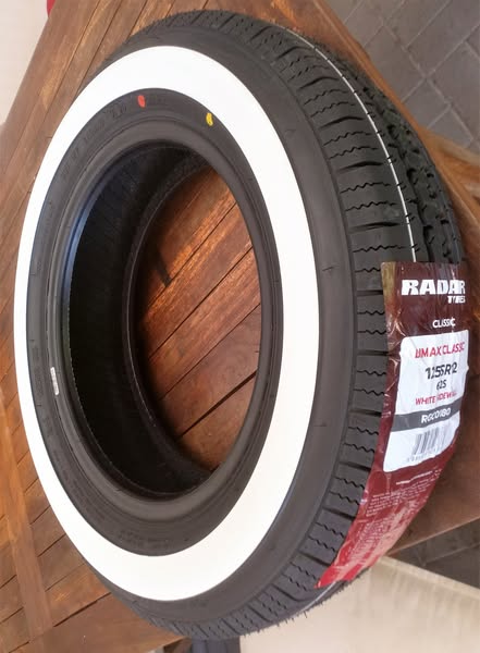 Pneumatici 125 R12 62S RADAR Dimax classic fascia bianca 30mm FIAT 500 EPOCA M+S