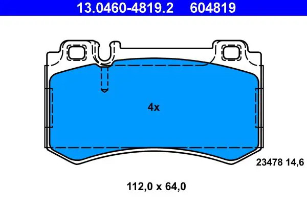 Pastiglie freno 13.0460-4819.2 ATE per MERCEDES-BENZ CLK CLK Cabriolet SL SLK