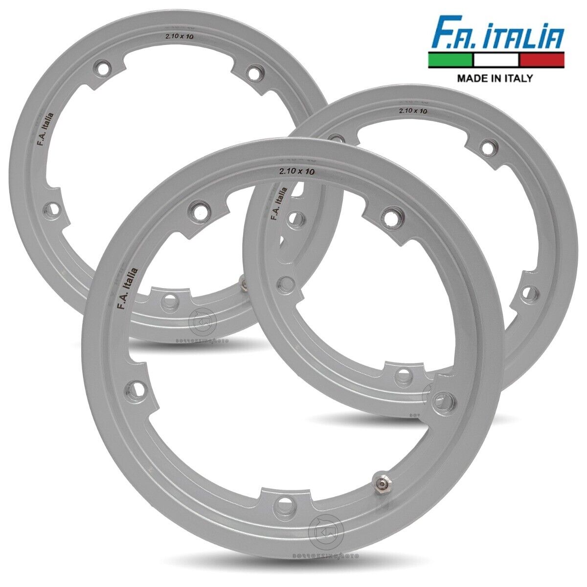 3 CERCHI IN LEGA TUBELESS GRIGIO 3.00.10 PER VESPA 50 PK XLS (V5S2T)