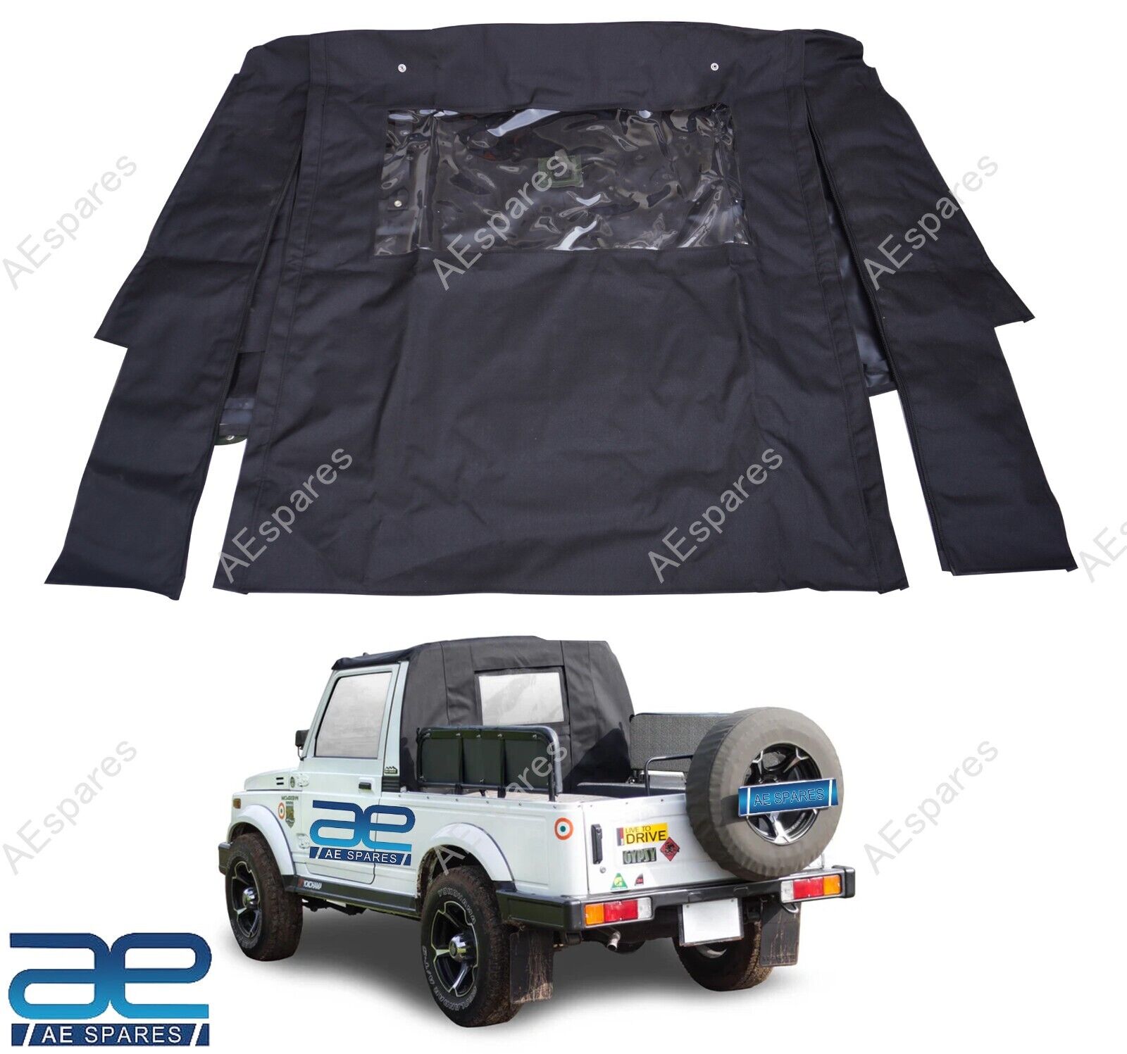 Ricambio Bikini Morbido Top Suzuki samurai SJ413 SJ410 Nero Denim Trasparente