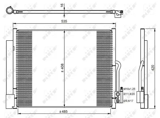 Condensatore radiatore climatizzazione 350053 NRF per OPEL MERIVA B VAN