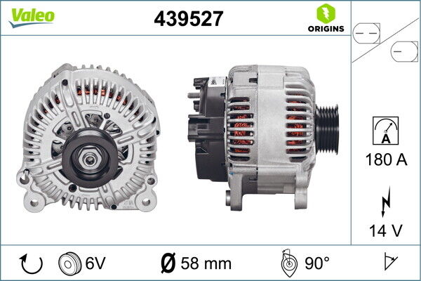 Alternatore 439527 VALEO per VW AUDI