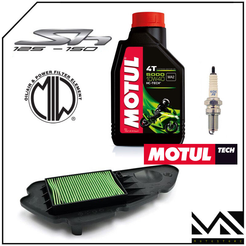 KIT TAGLIANDO HONDA SH 125 MODE FILTRO ARIA 1LT OLIO MOTUL + CANDELA ANNO 2015