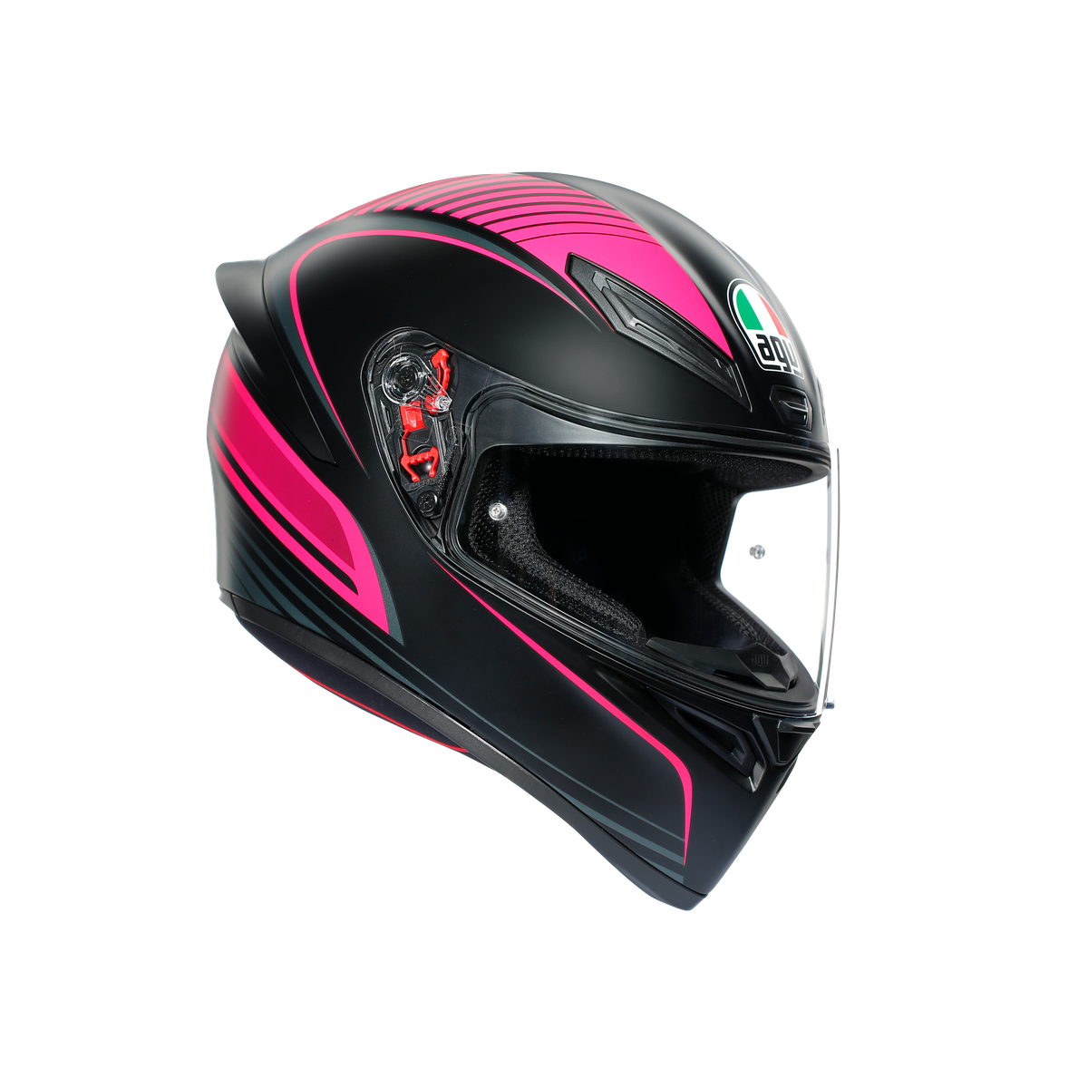 CASCO AGV INTEGRALE K1 Warmup Casco BLACK/PINK NERO ROSA TAGLIA ML