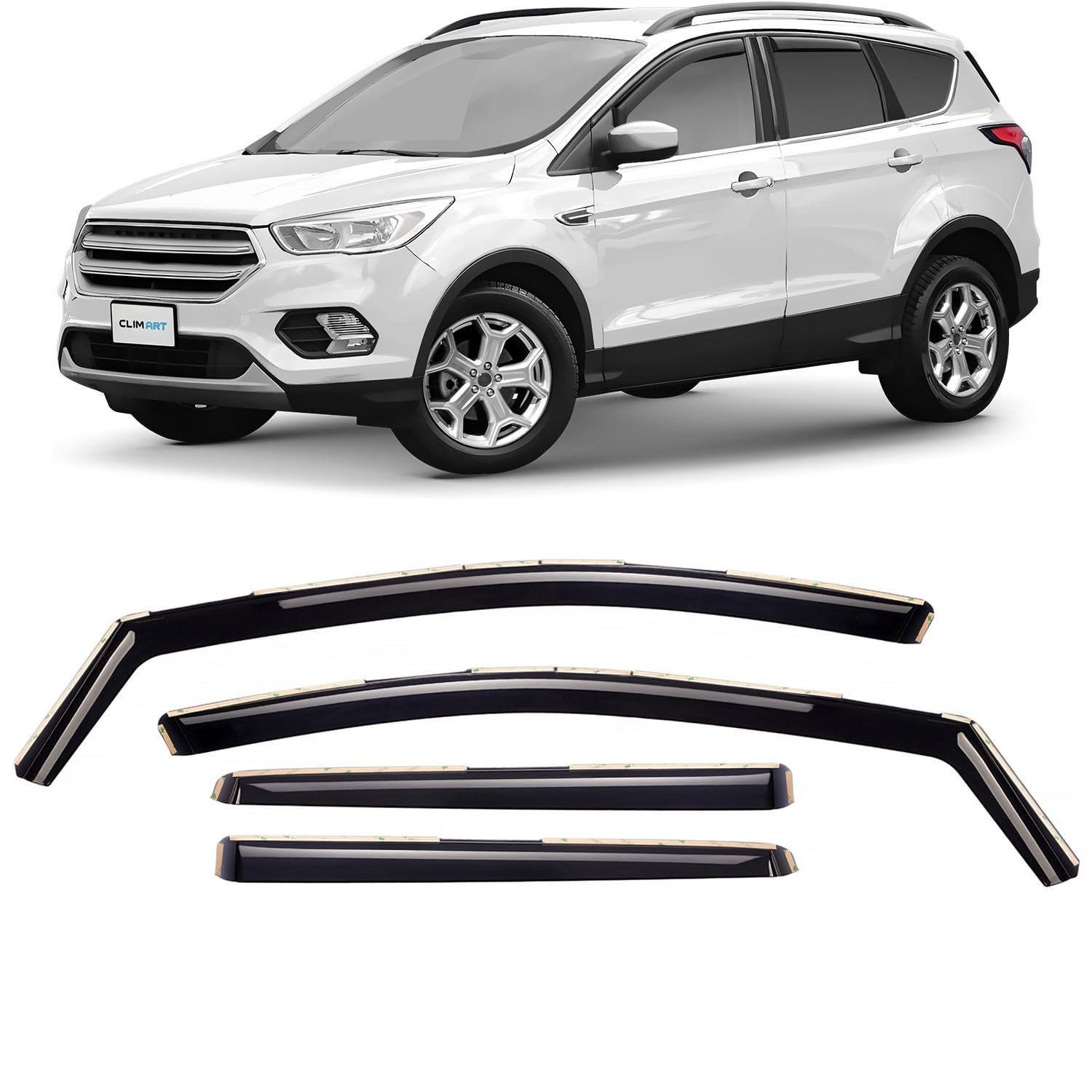 CLIM ART Deflettori antiturbo Compatibile con Ford Kuga II 2013-2019 - (P4n)