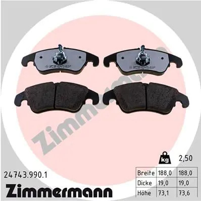 Pastiglie freno 24743.990.1 ZIMMERMANN per AUDI A7 Sportback A6 C7 A6 C7 Avant