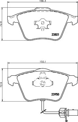 Pastiglie freno 8DB 355 011-711 HELLA per AUDI A6 C6 Avant A4 B6 Avant A6 C6