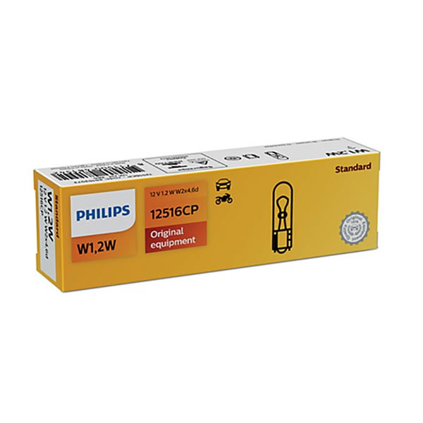 SCATOLA LAMPADA LAMPADINA PHILIPS W1,2W TUTTOVETRO - 12V 1,2W - 12516CP