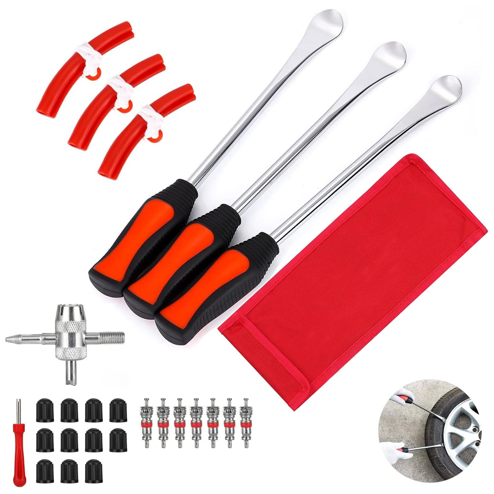 Intckwan Leva di Montaggio per Pneumatici Moto, 3 Pizze Leve Smontagomme (V9U)