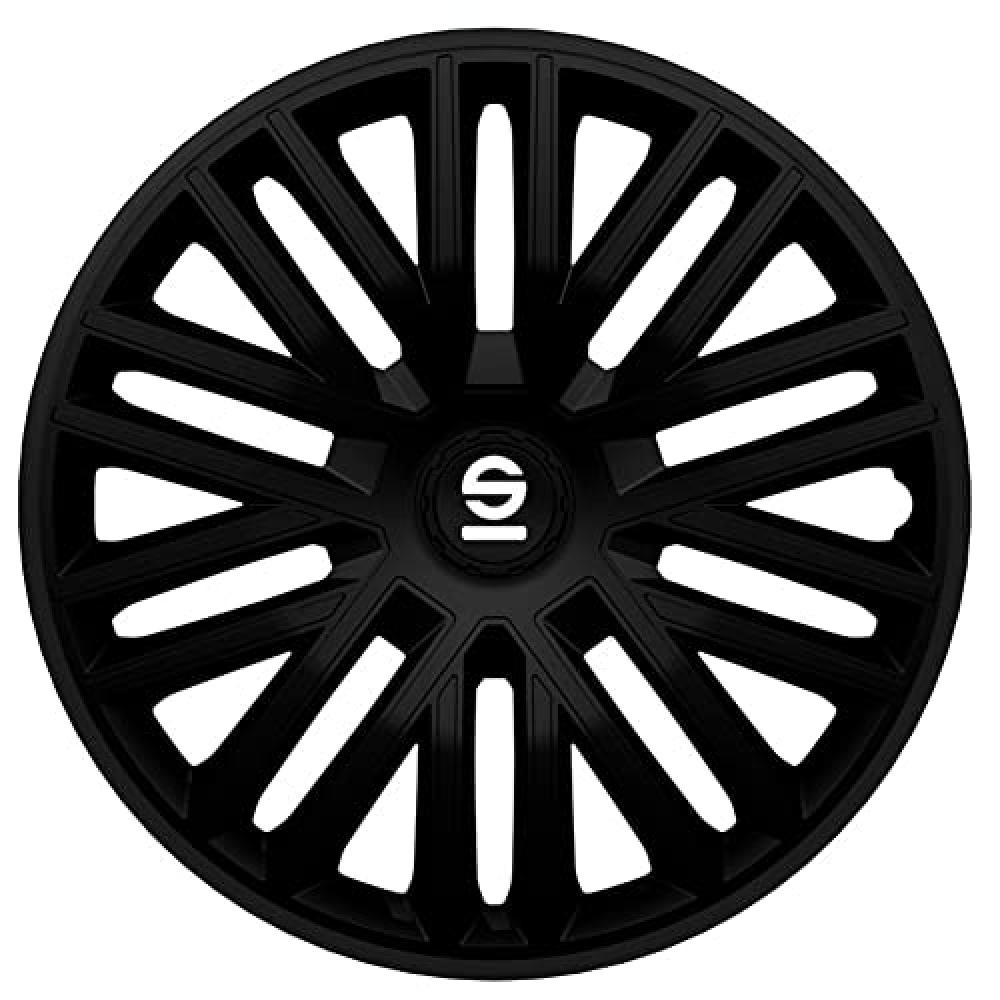 (TG. 16 pollici) Sparco Set Copricerchi 4 Pezzi Bergamo 16 Pollici Nero - NUOVO