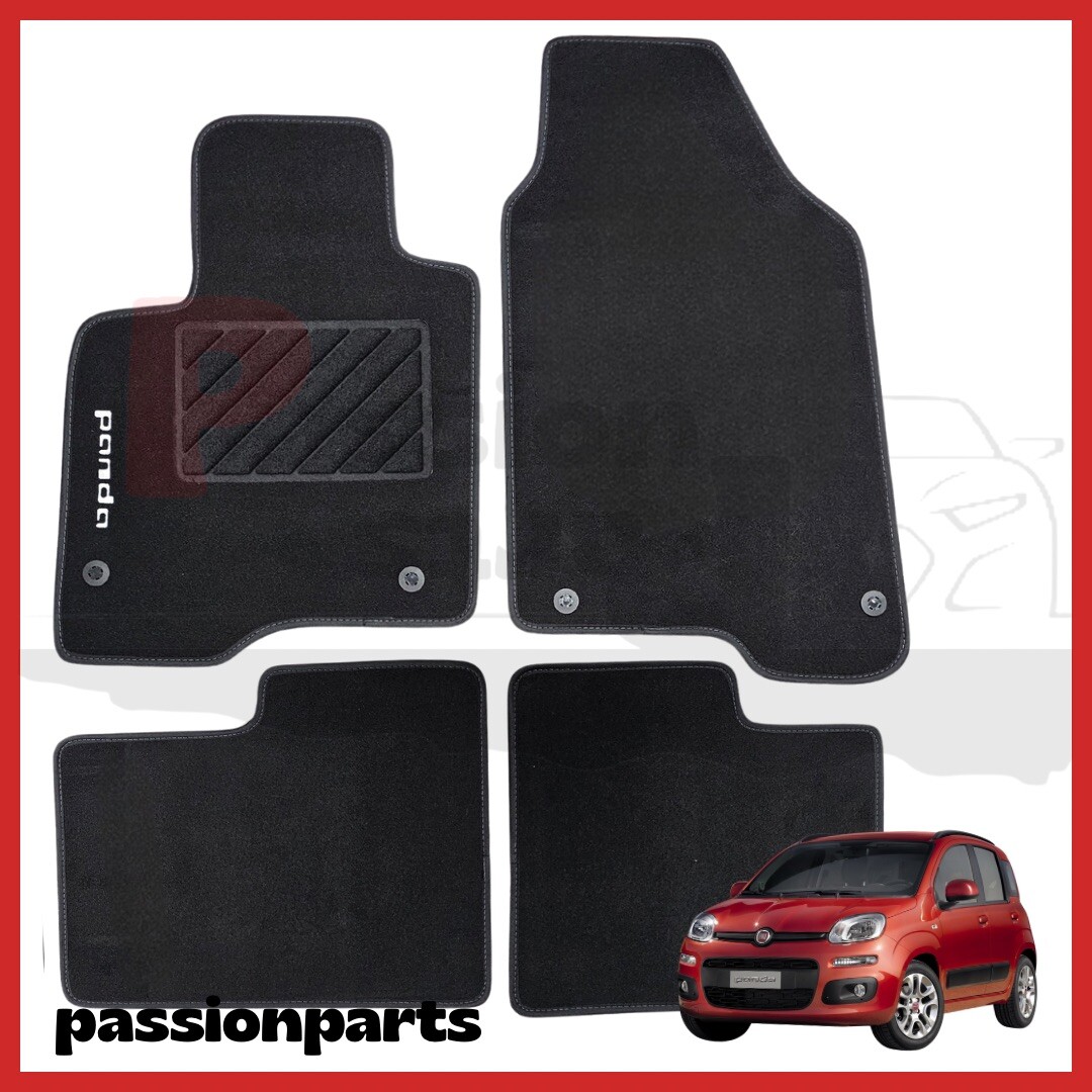 TAPPETI PANDA IN MOQUETTE FIAT DAL 2012 CON RICAMO E 4 FIX SAGOMATI SU MISURA
