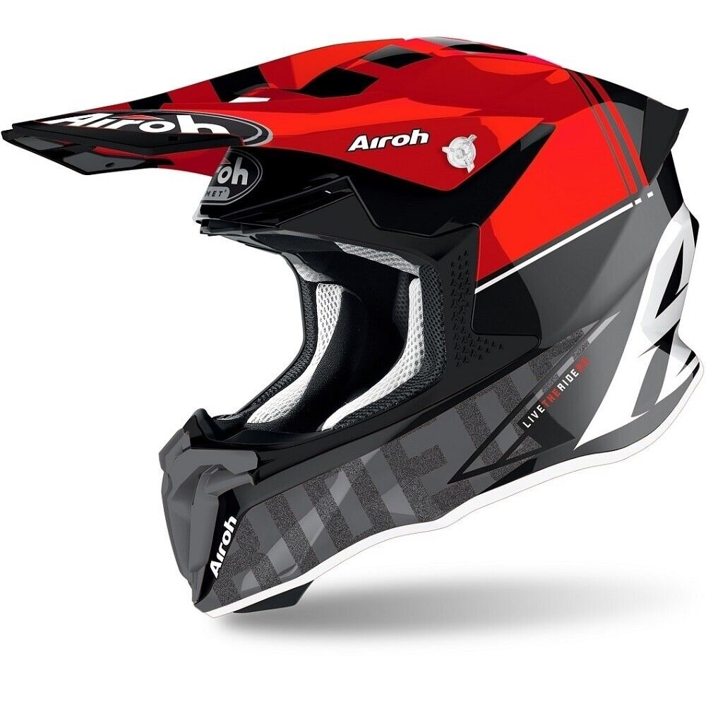 CASCO HELMET MOTO CROSS ENDURO AIROH TWIST 2.0 TECH RED GLOSS ROSSO TG S