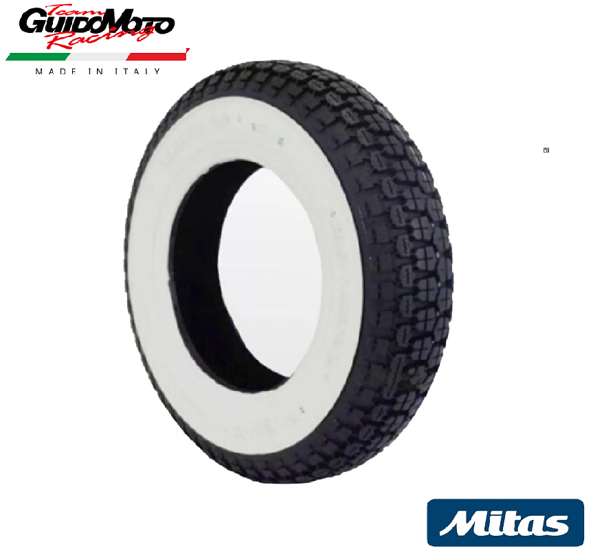 PNEUMATICO 3.50 - 8 46J  FASCIA BIANCA VESPA CLASSICA EPOCA MITAS MTSAW0001