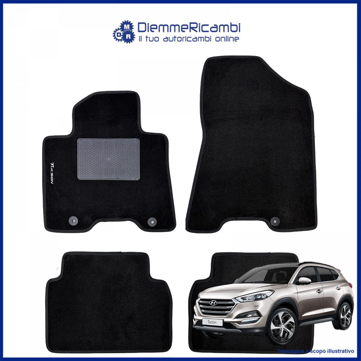 SERIE 4 TAPPETI - TAPPETINI IN MOQUETTE NERI PER HYUNDAI TUCSON DAL 2015 IN POI