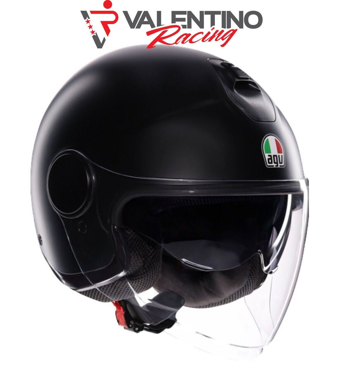 CASCO JET AGV ETERES E2206 MONO BLACK MATT  NERO OPACO MIS. L
