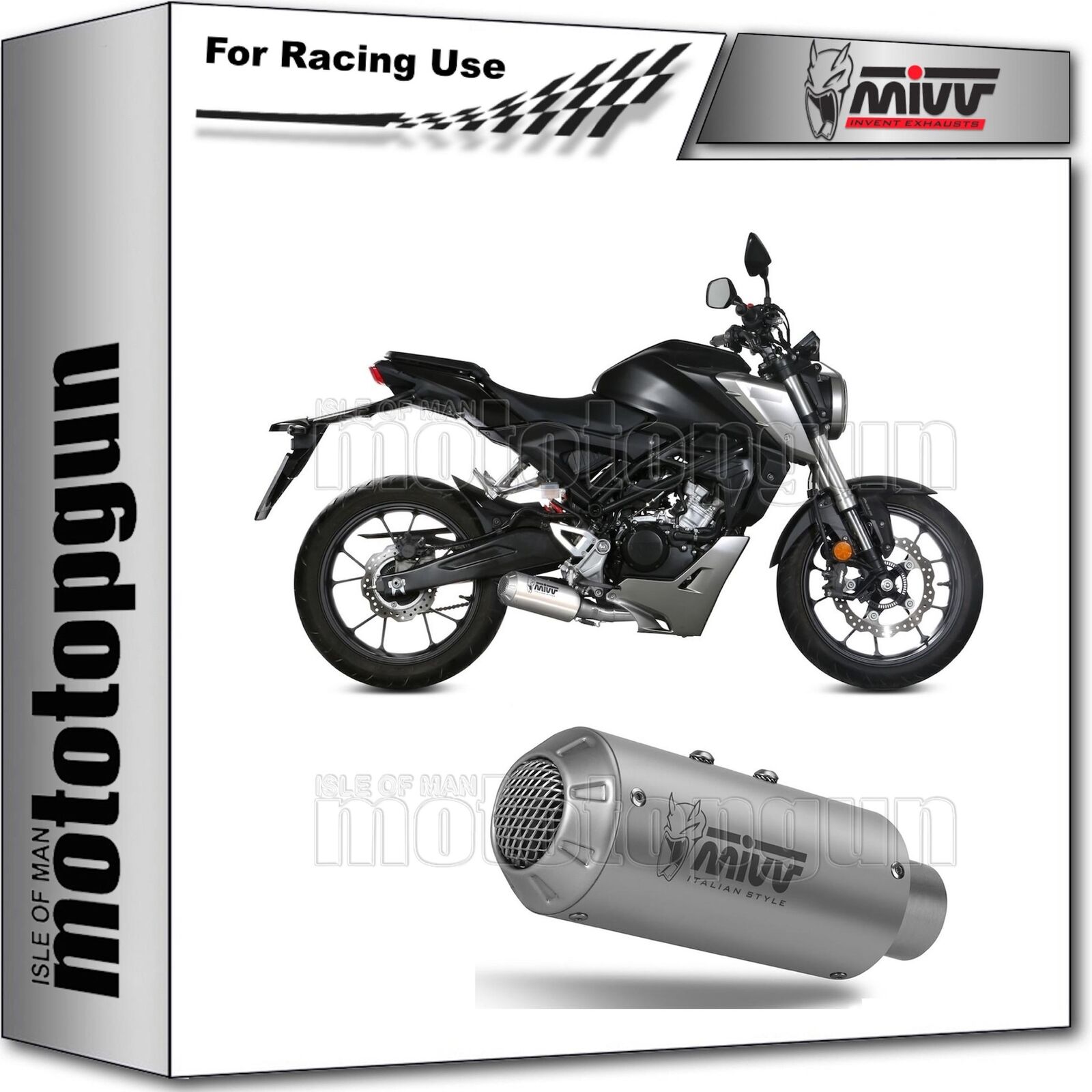 terminale completo racing open mk3 inox mivv per honda cb 125 r 2020 20