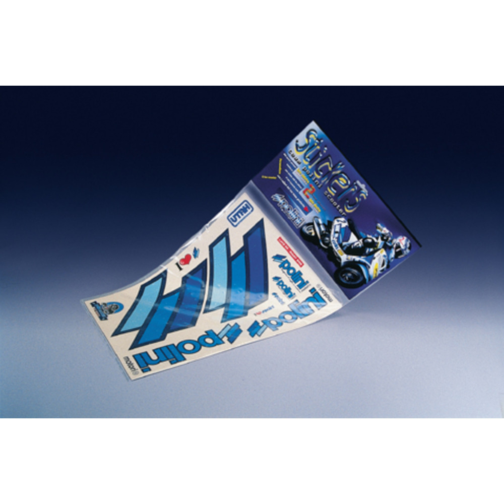 Adesivi Team Polini Scooter Blu (225030) Per Moto Ricambi Ciclomotore