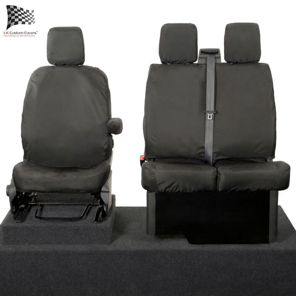 Coprisedili Anteriori Ford Transit Custom Impermeabili (2013-2023) Neri - 436