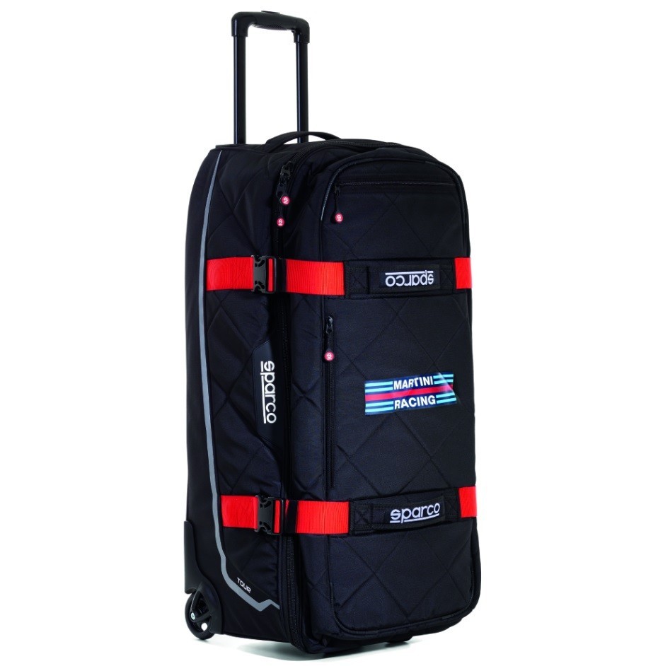 BORSA TROLLEY BORSONE SPORTIVO VIAGGIO SPARCO TOUR MARTINI COLORE NERO/ROSSO