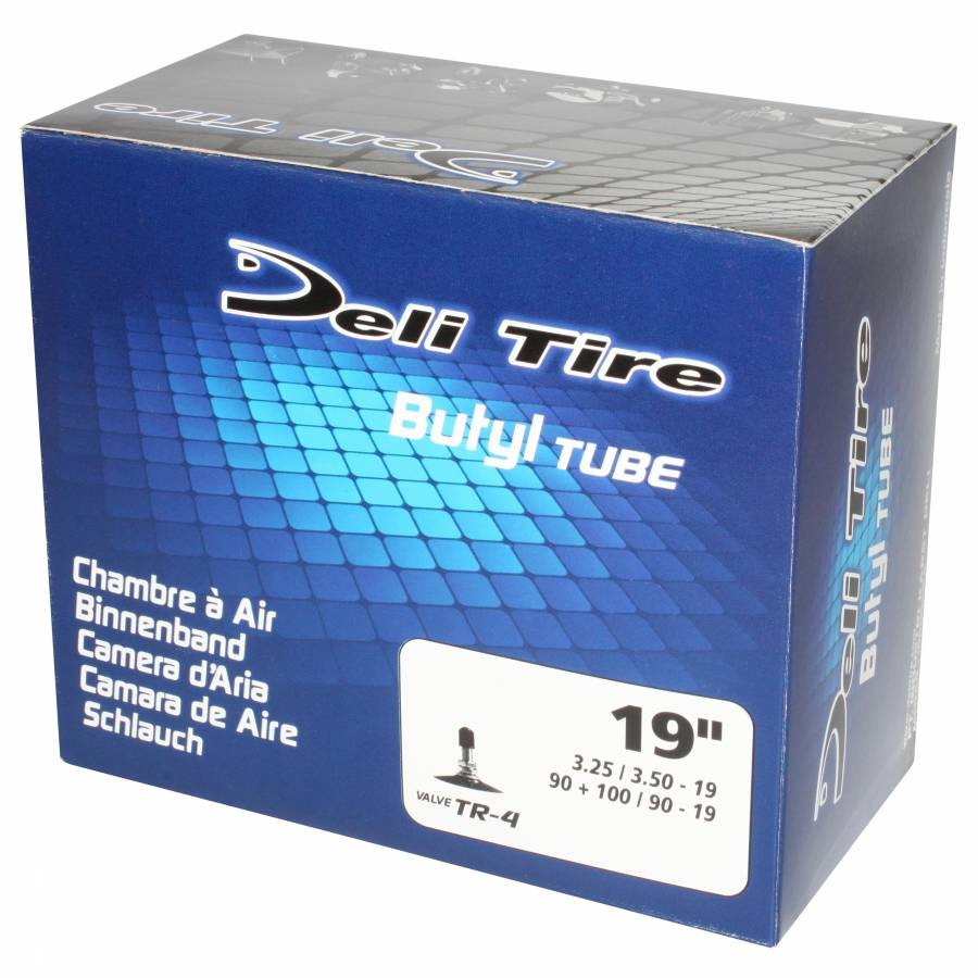 Camera d'aria 19'' 3.25 a 3.50-19, 90-90-19, 100-90-19 valvola deli tr4