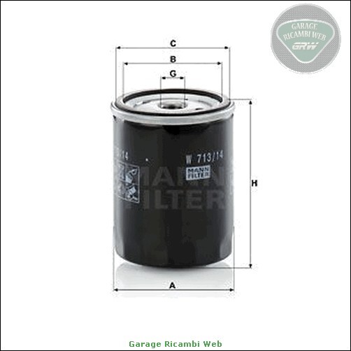 W713/14 Filtro olio Mann-Filter per AUSTIN MAESTRO BMC LEVEND MG MIDGET MORRIS