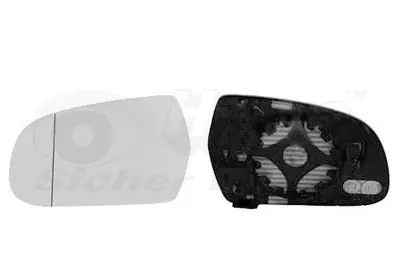 Vetro specchio Sx asferico 0338837 VAN WEZEL per AUDI A5 A5 Sportback A4 B8 A3